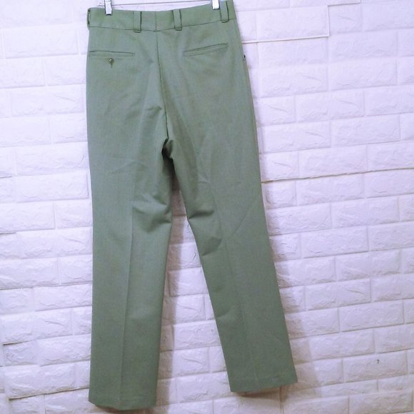 Vintage 70s Haband Dbl-Knit Polyester Disco Pants -S(31) Mod Retro Leisure Sage - Picture 8 of 10